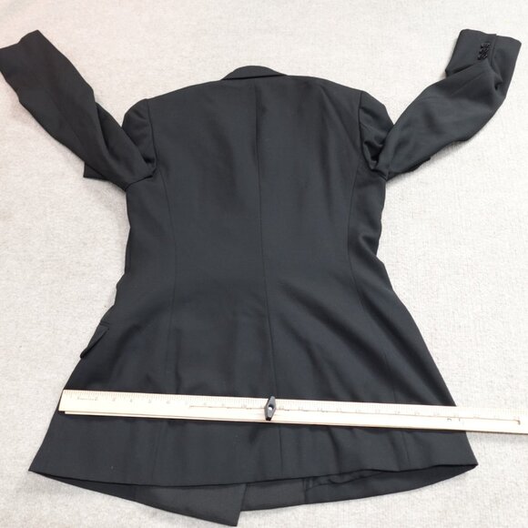 Ralph Lauren Womens Blazer 6 Black Double Breasted Black Label Wool Silk - Picture 13 of 16